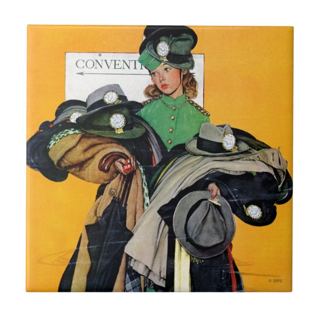 Hatcheck Girl Tile (Front)