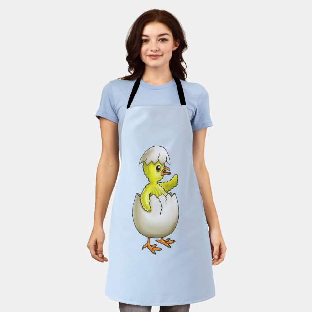 Hatched Easter Chicken Apron (Worn)