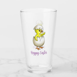Hatched Easter Chicken Glass