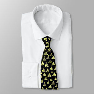 Hatched Triangles 250319 - Chalk Yellow on Black Tie