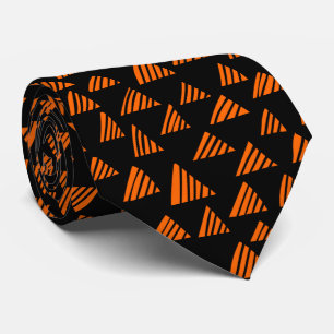 Hatched Triangles 250319 - Orange on Black Tie