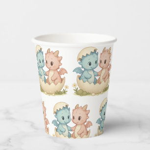 Hatched Twins Baby Dragon Fantasy Party Paper Cups