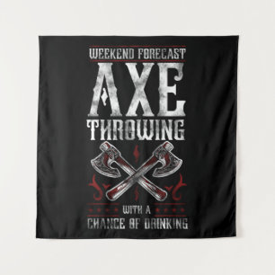 Hatchet Axe Throwing Lumberjack Beer Chance Of Tapestry