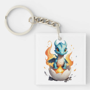Hatching Baby Dragon Kids Fantasy Keychain