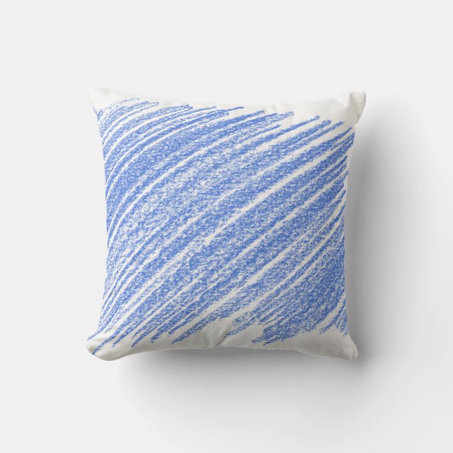 Hatching colored pencil scratch throw pillow (Front)