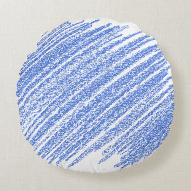 Hatching coloured pencil scratch round pillow (Front)
