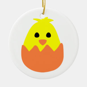 Hatching Easter Chick Ceramic Ornament