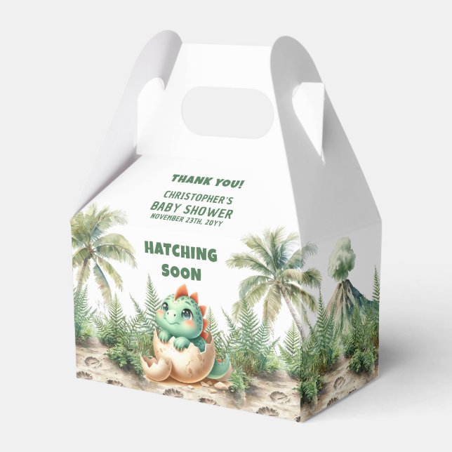 Hatching Soon Boy Baby Favour Box Personalized (Front Side)