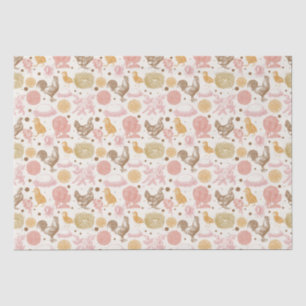 Hatching Soon Chicken Floral Pattern Tissue Paper