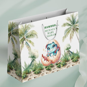Hatching Soon Cute Dino Baby Shower Gift Bag