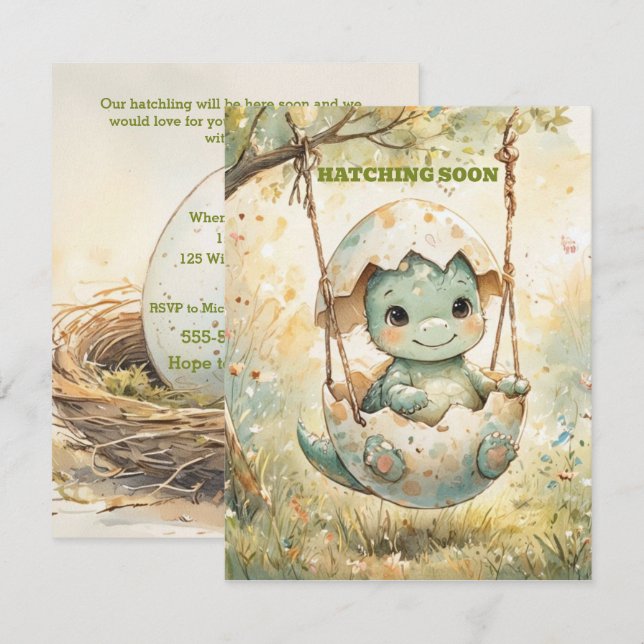 Hatching Soon Digital Download Shower Invitation (Front/Back)