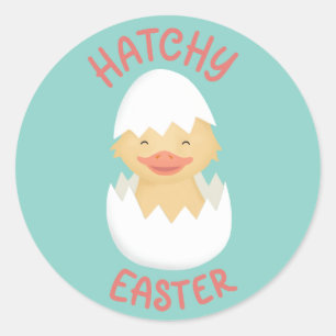 Hatchy Easter cute hatching chick  Classic Round Sticker