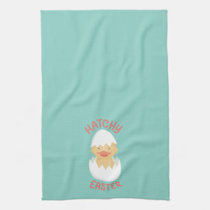 Hatchy Easter cute hatching chick Kitchen Towel