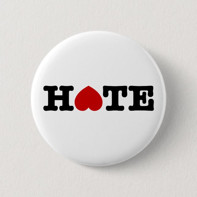 HATE 2 INCH ROUND BUTTON (Front)