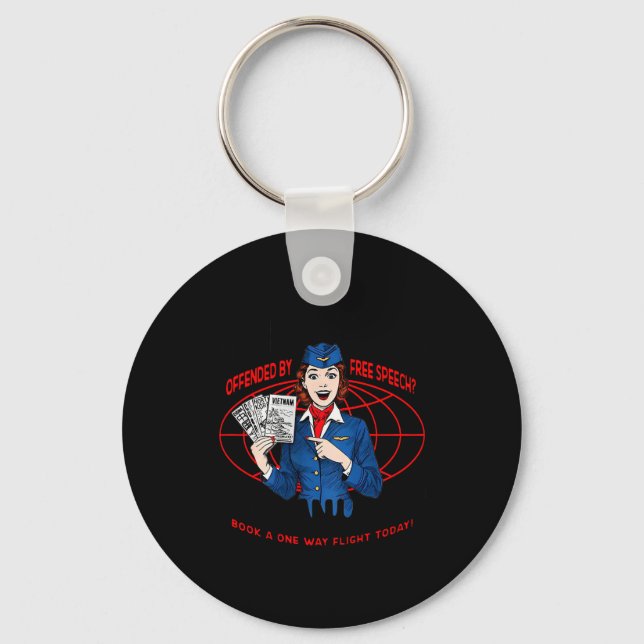 Hate America Offended By Speech You Can Leave (on  Keychain (Front)