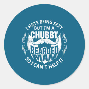 Hate But Chubby Beard Dad Classic Round Sticker