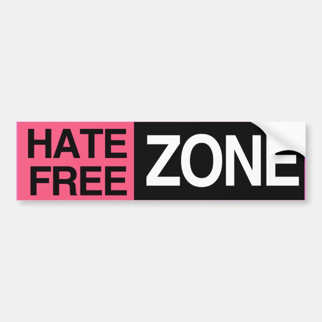 HATE FREE ZONE -.png Bumper Sticker (Front)