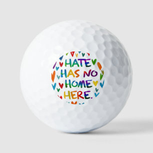 Hate Has No Home Here Colorful Heart Statement Art Golf Balls
