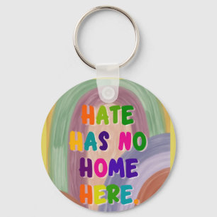 Hate Has No Home Here Colorful Rainbow Keychain