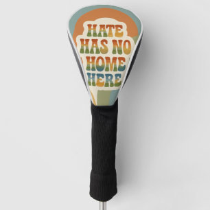 Hate Has No Home Here Retro Rainbow Golf Head Cover