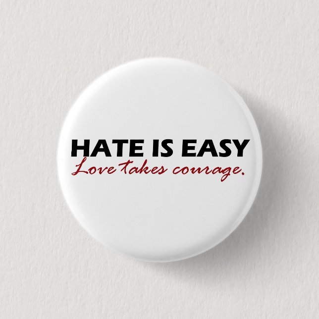 Hate is easy [button]. 1 inch round button (Front)