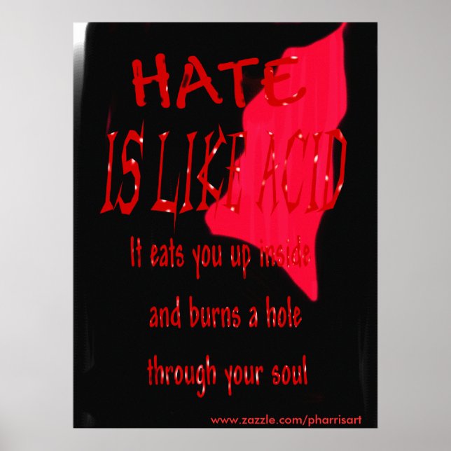 Hate Is Like Acid Blood Poster (Front)
