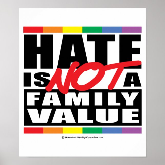 Hate Is NOT A Family Value Poster (Front)