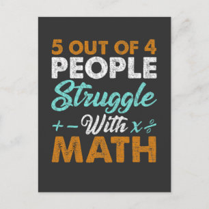 Hate Math Struggle Funny Mathematician Jokes Postcard