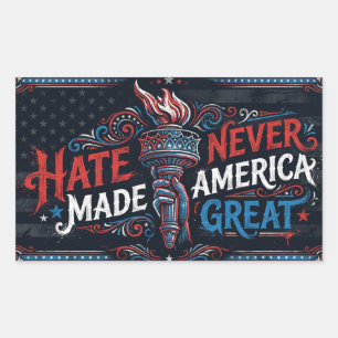 Hate Never Made America Great Vintage Patriotic Sticker