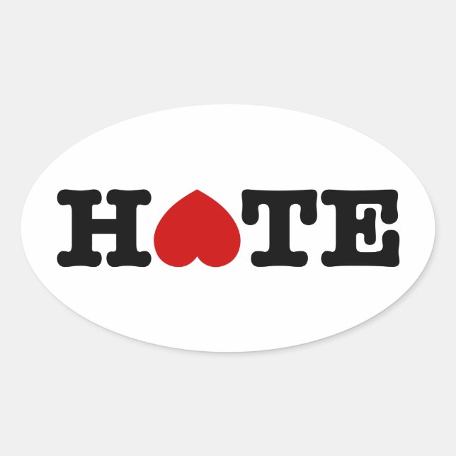 HATE OVAL STICKER (Front)