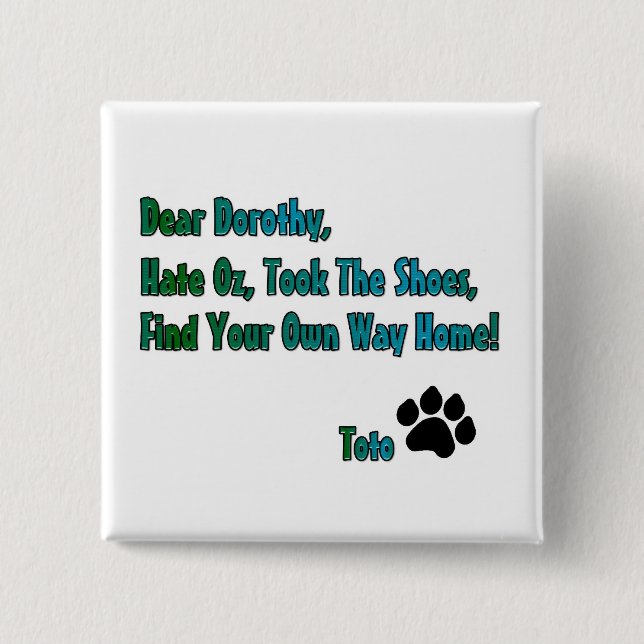 Hate oz 2 inch square button (Front)
