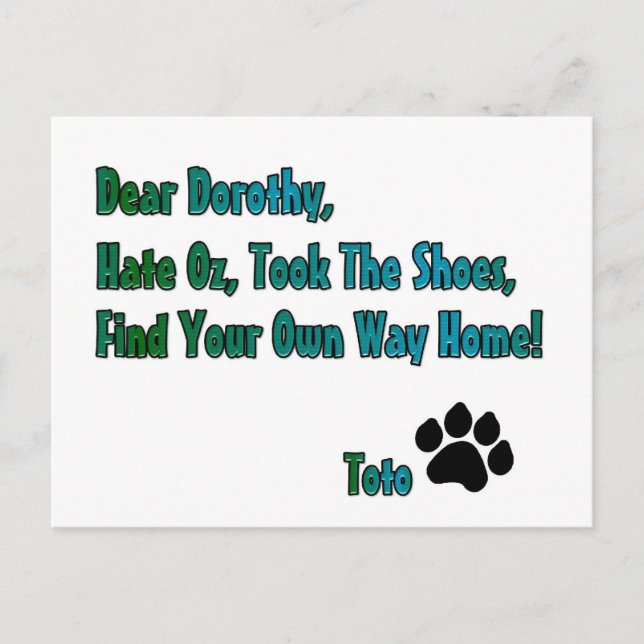 Hate oz postcard (Front)