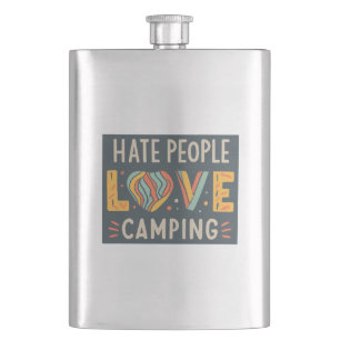 Hate People Love Camping Hip Flask