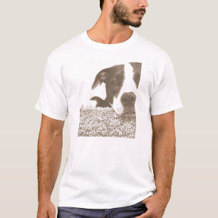 hate the deed not the breed friendly pitbull sepia T-Shirt