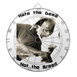 hate the deed not the breed pitbull dartboard