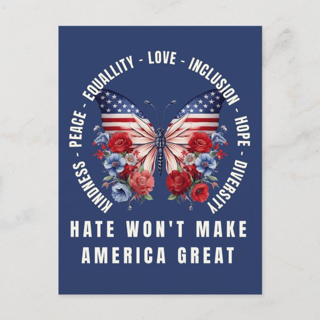 Hate Won’t Make America Great Holiday Postcard (Front)
