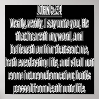Hath Everlasting Life John 5 24 KJV Poster