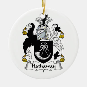 Hathaway Family Crest Ceramic Ornament