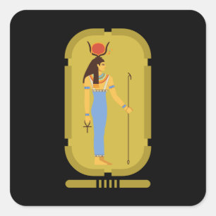 Hathor Egyptian Ancient Goddess Square Sticker