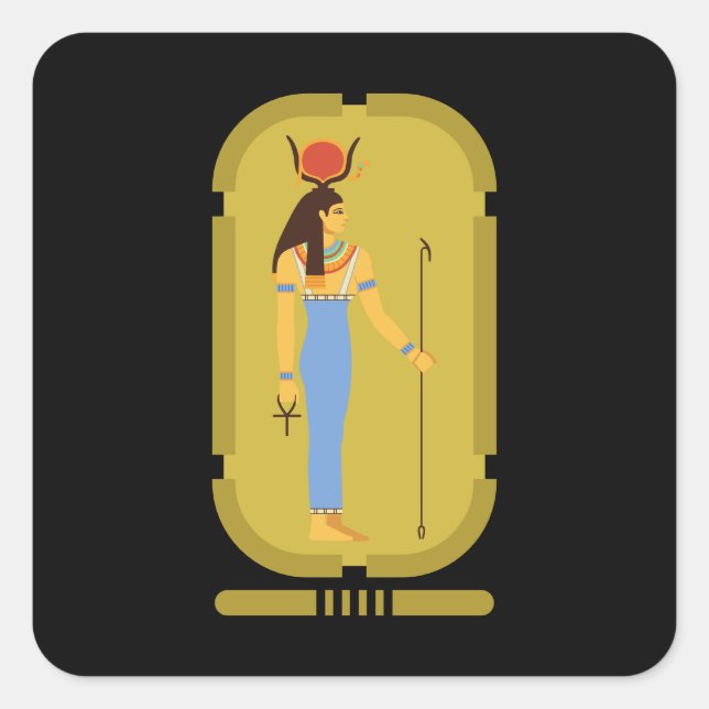Hathor Egyptian Ancient Goddess Square Sticker (Front)