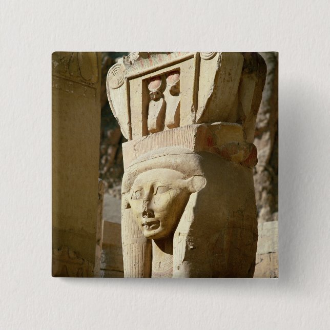 Hathor-headed column, from the Chapel of 2 Inch Square Button (Front)