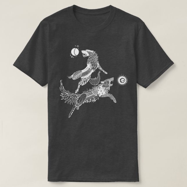 Hati and Skll 2 T-Shirt (Design Front)