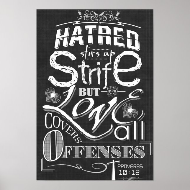 Hatred Stirs Up Strife But Love Covers all Offence Poster (Front)