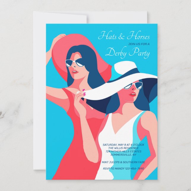 Hats and Horses Derby  Invitation (Front)