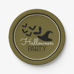 Hats & Bats, Halloween Party Paper Plate