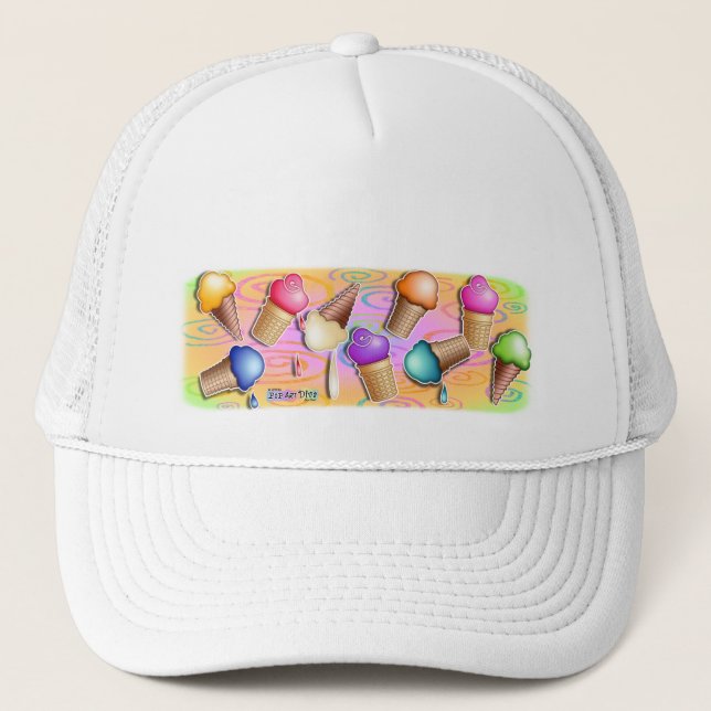 Hats, Caps - Pop Art Ice Cream Cones (Front)