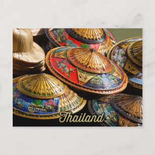 hats from thailand postcard
