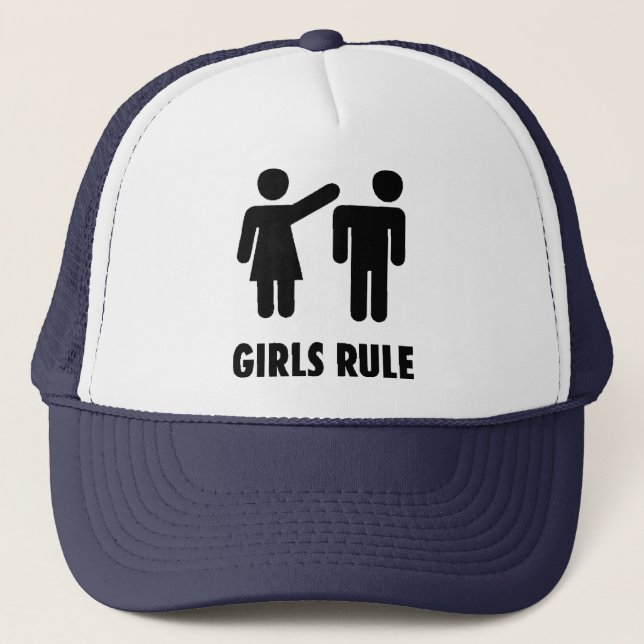 Hats-Girls Rule Trucker Hat (Front)