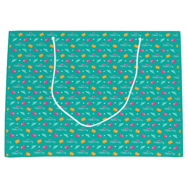 Hats, Handbags, and Hearts Mother's Day Large Gift Bag (Front)