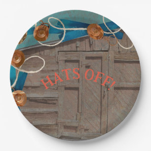 Hats off graduation grad western party celebrate paper plate